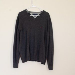 Vintage Tommy Hilfiger Cotton Men's Gray Sweater
